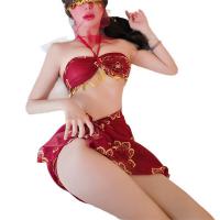 Gangdao Sensual Sheer Dancewear Hanfu Bralette – Gold-Embossed Transparent Chinese-Inspired Lingerie thumbnail