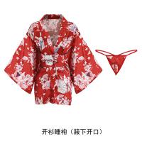 Gioruo Sexy Deep V Lingerie Set - Japanese Print Kimono Style Bedroom Outfit, Thin & Alluring thumbnail
