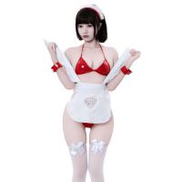 GlowCloud Anime-Inspired Sexy Bikini Set - Adjustable PVC Strap Halter Bra & Briefs thumbnail