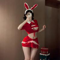 Glowing Cloud Christmas Lingerie Robe - Velvet Pure & Alluring Sleep Dress for Role Play & Holiday Cosplay thumbnail