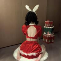 Glowing Cloud Christmas Lingerie Robe - Velvet Pure & Alluring Sleep Dress for Role Play & Holiday Cosplay thumbnail