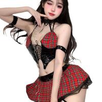 Glowing Cloud Cosplay Lingerie - Sexy PVC PU Leather Devil Costume, Pure-Yet-Seductive Anime-Inspired Outfit thumbnail