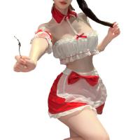Glowing Cloud Lingerie Set for Women – Sexy Christmas New Year Outfit, Naughty Maid Costume with Butt-Cutout & Strapless thumbnail