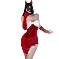 Golden Night Sexy Christmas Lingerie Dress Set - Minimalist Abstinence Style New Year Outfit for Women thumbnail