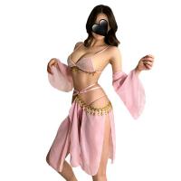 Golden Night Sexy Lingerie Set - Retro Princess Belly Dance Bodice & Lace Sleepwear Outfit for New Year thumbnail