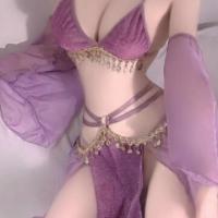 Gomeng Vintage Chinese Lingerie Set – Sexy Hanfu-Style Sleepwear with Lace & Chiffon Bodice and Traditional Doudou Top thumbnail