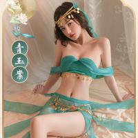Green Silk Belly Dance Costume - Vintage Western Region-Inspired Seductive Harem Outfit for Cosplay & Performance thumbnail