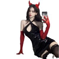 GUYUN QQNY Sexy PU Leather Corset Dress – Cross-Strap Bodycon Mini Skirt for Club & Night Out thumbnail