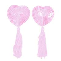 Heart-Shaped Silicone Bra Inserts - Sexy Lace Trim & Sequin Flirty Nipple Covers for Women thumbnail