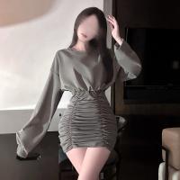 Hong Kong Style Flirty Lingerie Dress - Ruffled Bodycon Mini Skirt with Waist-Cinching Sensual Design thumbnail