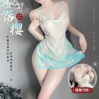 Huanqing Vintage-Inspired Lace Lingerie Set for Women – Sheer Silk-Chiffon Chinese Style Sleep Dress with Sexy Straps thumbnail