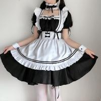 Japanese Black & White Maid Dress for Women - Cute Lolita Cosplay Costume, Plus Size Kawaii Uniform thumbnail