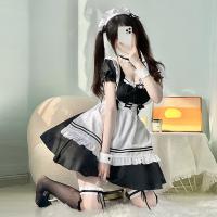 Japanese Black & White Maid Dress - Sexy Lolita Cosplay Costume for Women, Cute Servant Outfit, Plus Size Friendly thumbnail