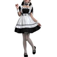 Japanese Black & White Maid Dress for Women - Cute Lolita Cosplay Costume, Plus Size Kawaii Uniform thumbnail
