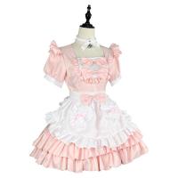 Japanese Style Cosplay Maid Dress - Cute Pink Soft Girl Uniform Costume Set for Role Play thumbnail