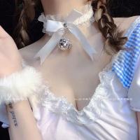 Japanese-Style Cute Lingerie Set with Bow, Lace & Jingle Bell Collar for Women thumbnail