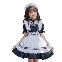 Japanese Girl Black Maid Dress - Cute Lolita Princess Costume for Kids, Kawaii Child Servant Outfit thumbnail
