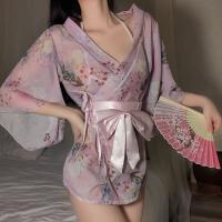 Japanese-Inspired Sexy Lace Kimono Robe Set for Women – Seductive Plus Size Sleepwear & Lingerie Outfit thumbnail