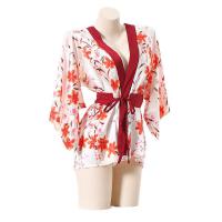 Japanese-Inspired Sexy Lingerie Set - Kimono-Style Robe with Ties, Roleplay Costume & Seductive Sleepwear thumbnail