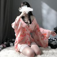 Japanese-Inspired Sexy Lingerie Set – Sheer Kimono-Style Sleepwear & Uniform Outfit, Plus Size Temptation Ensemble thumbnail
