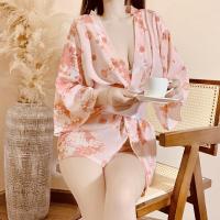 Japanese Kimono Lingerie Set - Sexy Deep V Bathrobe Costume for Bedroom Play & Roleplay thumbnail