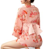 Japanese Kimono Lingerie Set - Sexy Deep V Bathrobe Costume for Bedroom Play & Roleplay thumbnail