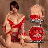 Japanese Kimono Lingerie Set - Sexy Floral Print Sauna & Photo Shoot Outfit, One-Piece Dropshipping Ready thumbnail
