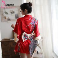 Japanese Kimono Style Lingerie Set - Sexy & Playful Role Play Outfit for Women, Cute Traditional-Inspired Erotic Wear thumbnail
