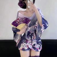 Japanese Kimono Lingerie Set - Sexy Yami Kawaii Sleepwear & Role Play Costume for Women thumbnail