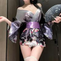 Japanese Kimono Lingerie Set - Sexy Yami Kawaii Costume Sleepwear for Role Play & Cosplay thumbnail