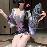 Japanese Kimono Lingerie Set - Sexy Yami Kawaii Costume Sleepwear for Role Play & Cosplay thumbnail