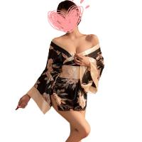 Japanese-Style Lingerie Kimono Robe Set - Seductive Sheer Chest-Reveal Sleepwear for Couples, No-Undress Design thumbnail