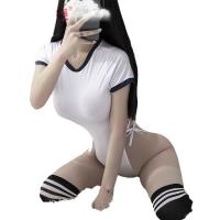 Japanese Sailor Uniform Bodysuit - Sexy Schoolgirl Costume with Adjustable Straps & Removable Details thumbnail