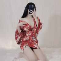 Japanese-Style Sexy Deep V Lingerie Set - Seductive Kimono-Inspired Bedroom Outfit thumbnail