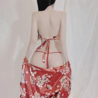 Japanese-Style Sexy Deep V Lingerie Set - Seductive Kimono-Inspired Bedroom Outfit thumbnail