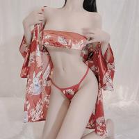 Japanese-Style Sexy Deep V Lingerie Set - Seductive Kimono-Inspired Bedroom Outfit thumbnail