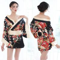Japanese-Style Sexy Kimono Lingerie - Open-Crotch Play Outfit, Elegant Adult Costume for Couples thumbnail