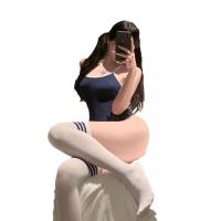 Japanese-Style Sexy Lace Bodysuit - Pure & Tempting Suspender Set, No-Remove Gymnastic-Inspired Swimwear Outfit thumbnail