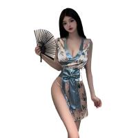 Japanese-Style Sexy Lace Kimono Robe Set for Women – Bowknot Lingerie Outfit, Costume & Roleplay Ensemble thumbnail