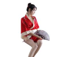 Japanese-Style Sexy Lingerie Kimono with Bow Print - Seductive East Asian Dance Costume, No-Remove Uniform thumbnail