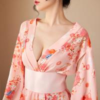 Japanese-Style Sexy Lingerie Set – Sheer Ice Silk Kimono Robe for Women, Seductive Bathrobe & Sleepwear thumbnail