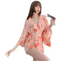 Japanese-Style Sexy Lingerie Sleep Set – Sakura-Themed At-Home Kimono Sleepwear, No-Remove Design thumbnail