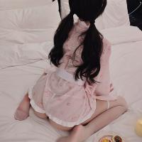Japanese-Style Sexy Sleepwear Set – Cute & Seductive Kimono Robe with Bunny & Maid Details thumbnail