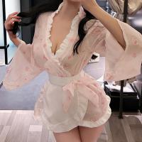 Japanese-Style Sexy Sleepwear Set – Cute & Seductive Kimono Robe with Bunny & Maid Details thumbnail