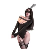 JinXiao Alluring Lace Bodysuit - Sexy Sheer Slanted Shoulder Pure Temptation High-End Sensual Lingerie thumbnail