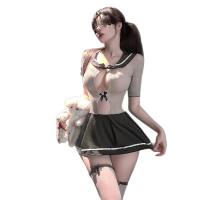 JinXiao JK Sailor Suit Lingerie - Sensual Sheer Mesh Bodysuit for Playful Elegance & Effortless Wear thumbnail