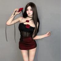 JinXiao New Year Lingerie Set - Sheer Sexy Slip Dress with Built-in Pads & Bodycon Fit thumbnail