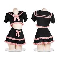 JK Student Style Lingerie Set - Cute Sailor Uniform Sleepwear with Bow Detail for Women thumbnail