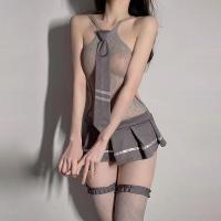JK Uniform Lingerie Set - Cute College Girl Gray Stockings Sleepwear, Pure & Tempting Cosplay Outfit thumbnail