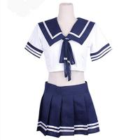 JK Uniform Set for Women - Cute Sailor Style School Outfit with Pleated Skirt & Airline Hostess Inspired Costume thumbnail
